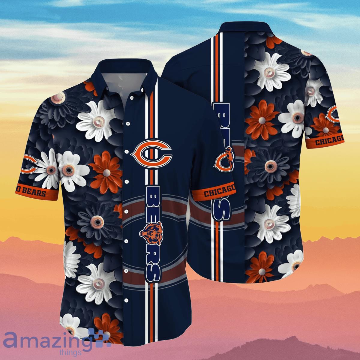 Chicago Bears NFL Flower Hawaiian Shirt Summer Football Best Gift For Fans Product Photo 1