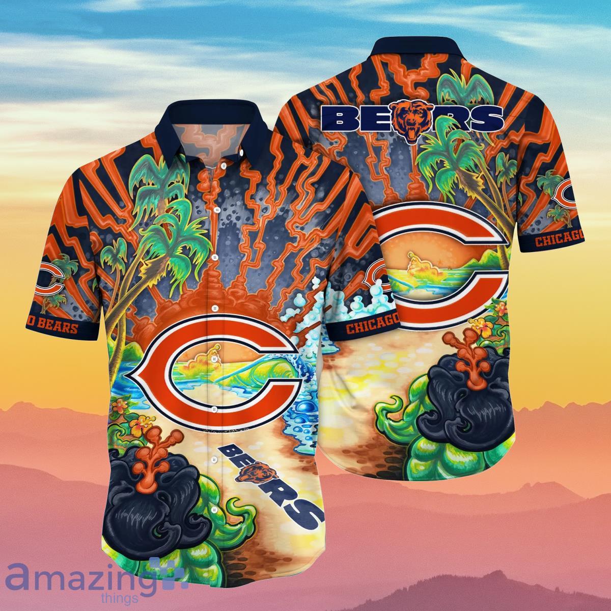 Chicago Bears Hawaiian shirt flower summer 