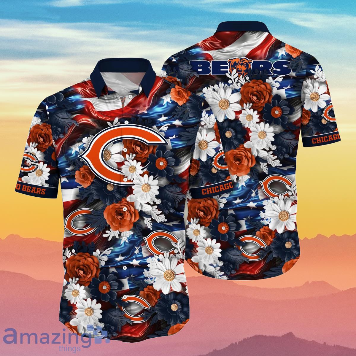 Chicago Bears NFL Flower Funny Summer Beach Pattern Aloha Hawaiian