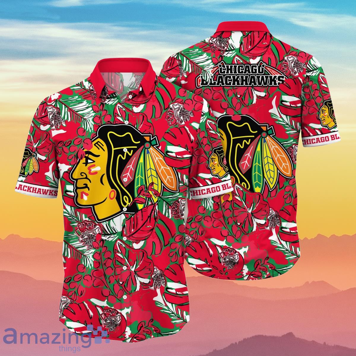 Chicago Blackhawks Floral Button Up Shirt