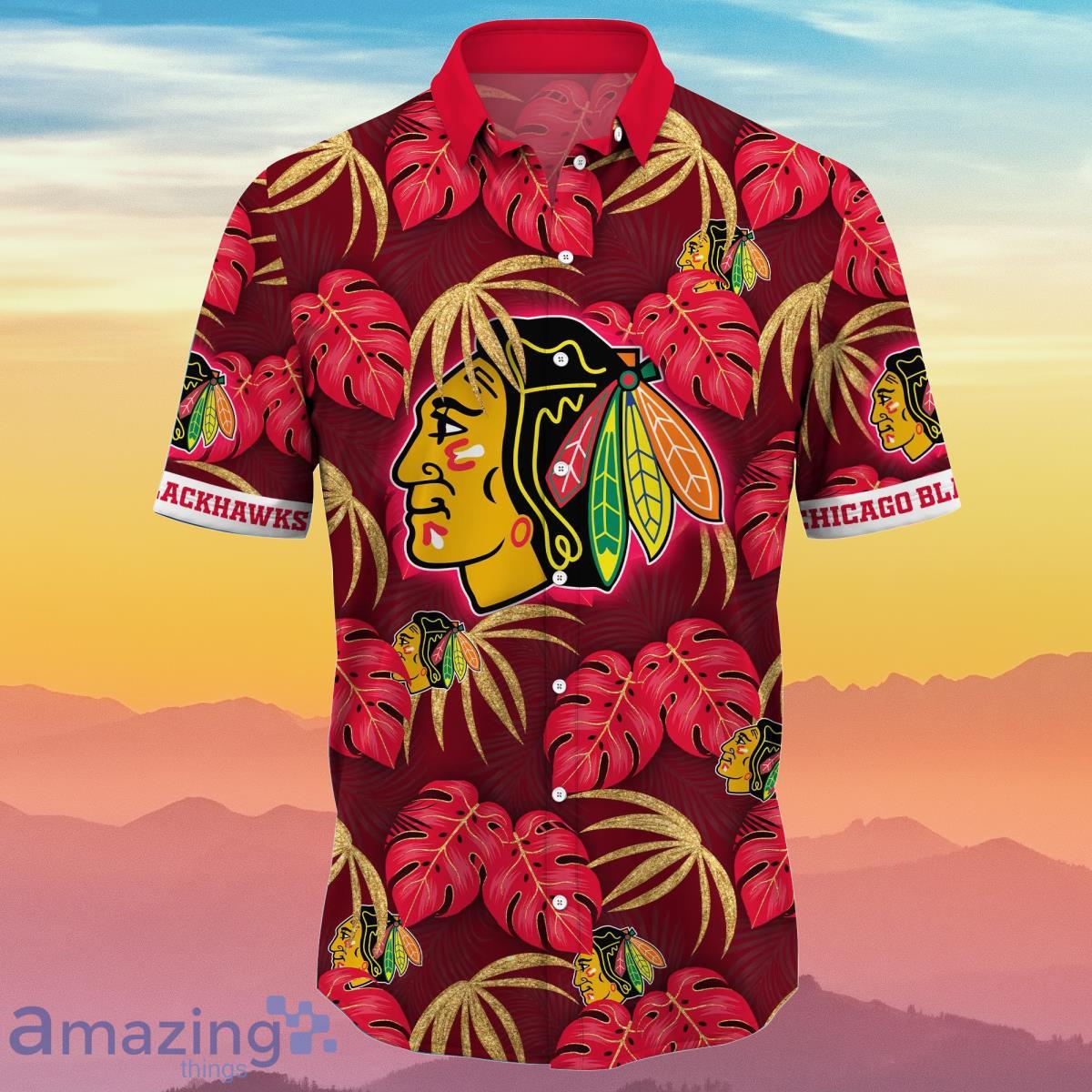 Chicago Blackhawks NHL Flower Hawaiian Shirt Special Gift For Real Fans image Chicago Blackhawks NHL Flower Hawaiian Shirt Special Gift For Real Fans Product Photo 2