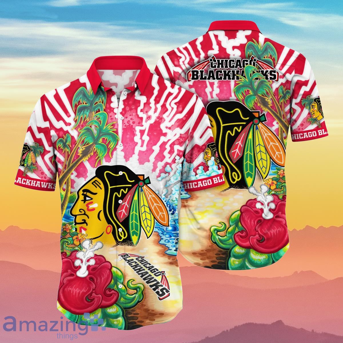 Trending NHL Chicago Blackhawks Flower Hawaiian Shirt - Owl