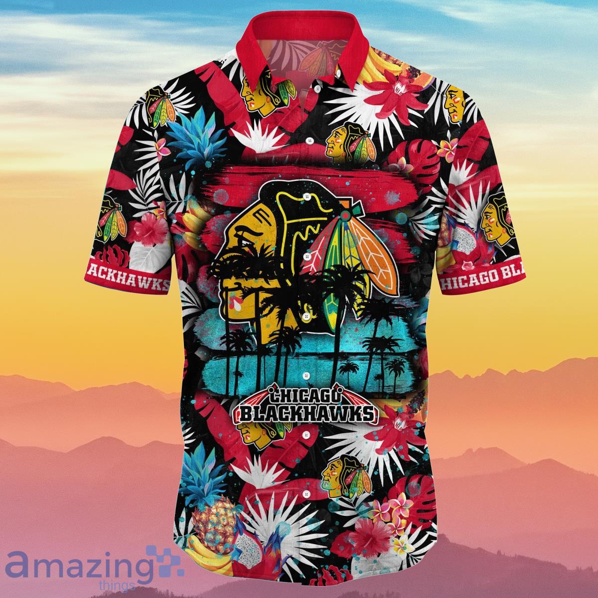 Chicago Blackhawks NHL Flower Hawaiian Shirt Summer Football Gift For True Fans image Chicago Blackhawks NHL Flower Hawaiian Shirt Summer Football Gift For True Fans Product Photo 2