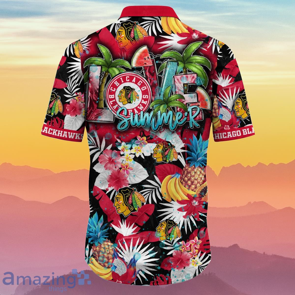 Chicago Blackhawks NHL Flower Hawaiian Shirt Summer Football Gift For True Fans image Chicago Blackhawks NHL Flower Hawaiian Shirt Summer Football Gift For True Fans Product Photo 3