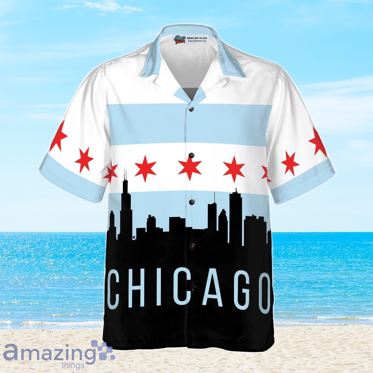Chicago City Skyline Landmark Hawaiian Shirt