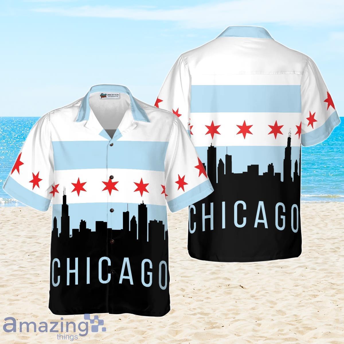 Chicago City Skyline Landmarks Hawaiian Shirt Gift For Men And Women Product Photo 1