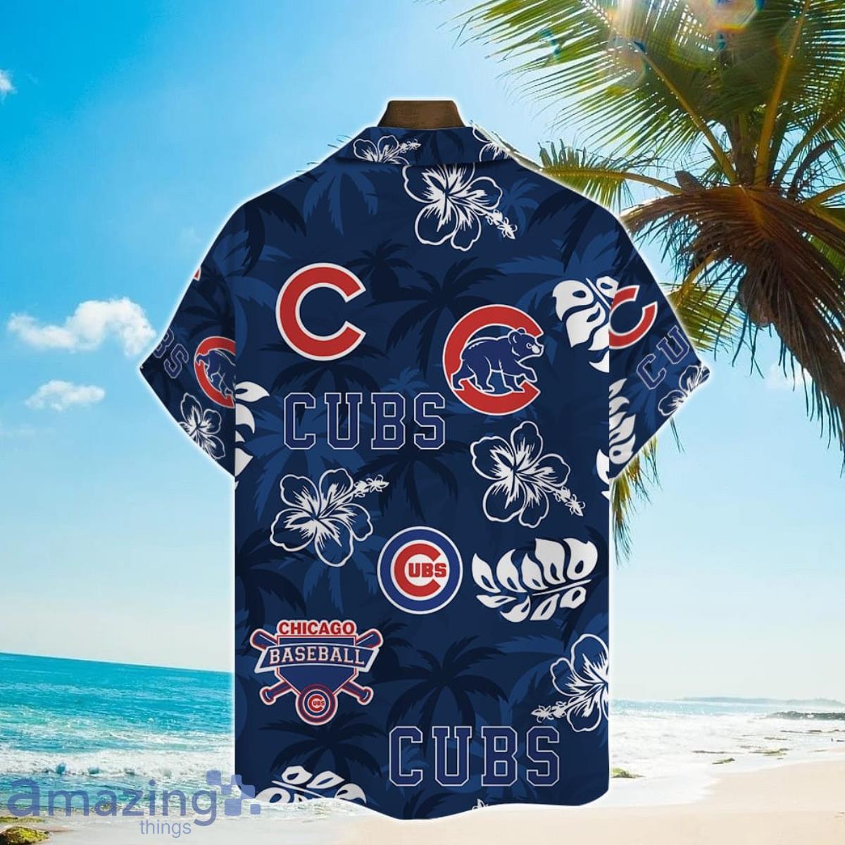 Chicago Cubs America Flag Tropical Floral MLB Aloha Hawaiian Shirt