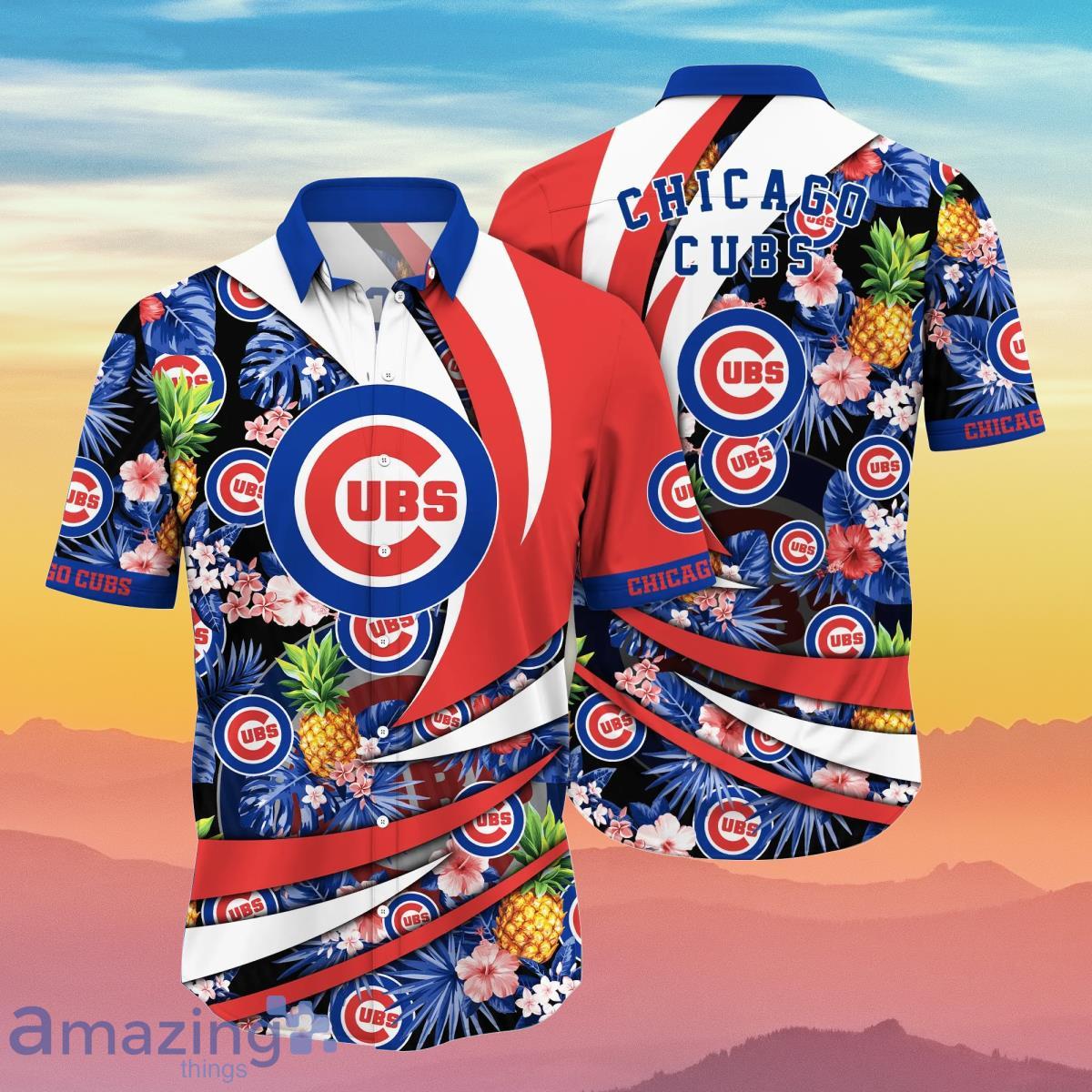 Chicago Cubs Major League Baseball Mascot Tropical Floral Hawaiian Shirt  For Men And Women