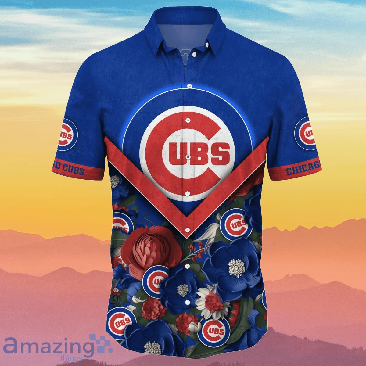 Cubs Hawaiian Shirt Funny Chicago Cubs Floral America Flag Custom Hawaiian  Shirts - Upfamilie Gifts Store