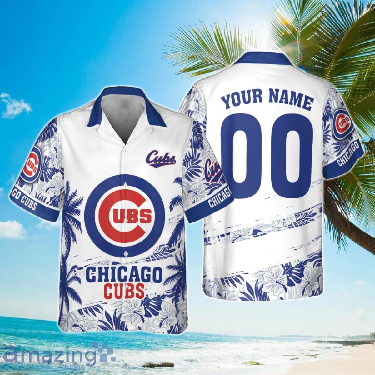 Chicago Cubs MLB Flower Pattern Summer 3D Hawaiian Shirt Personalized Product Photo 1