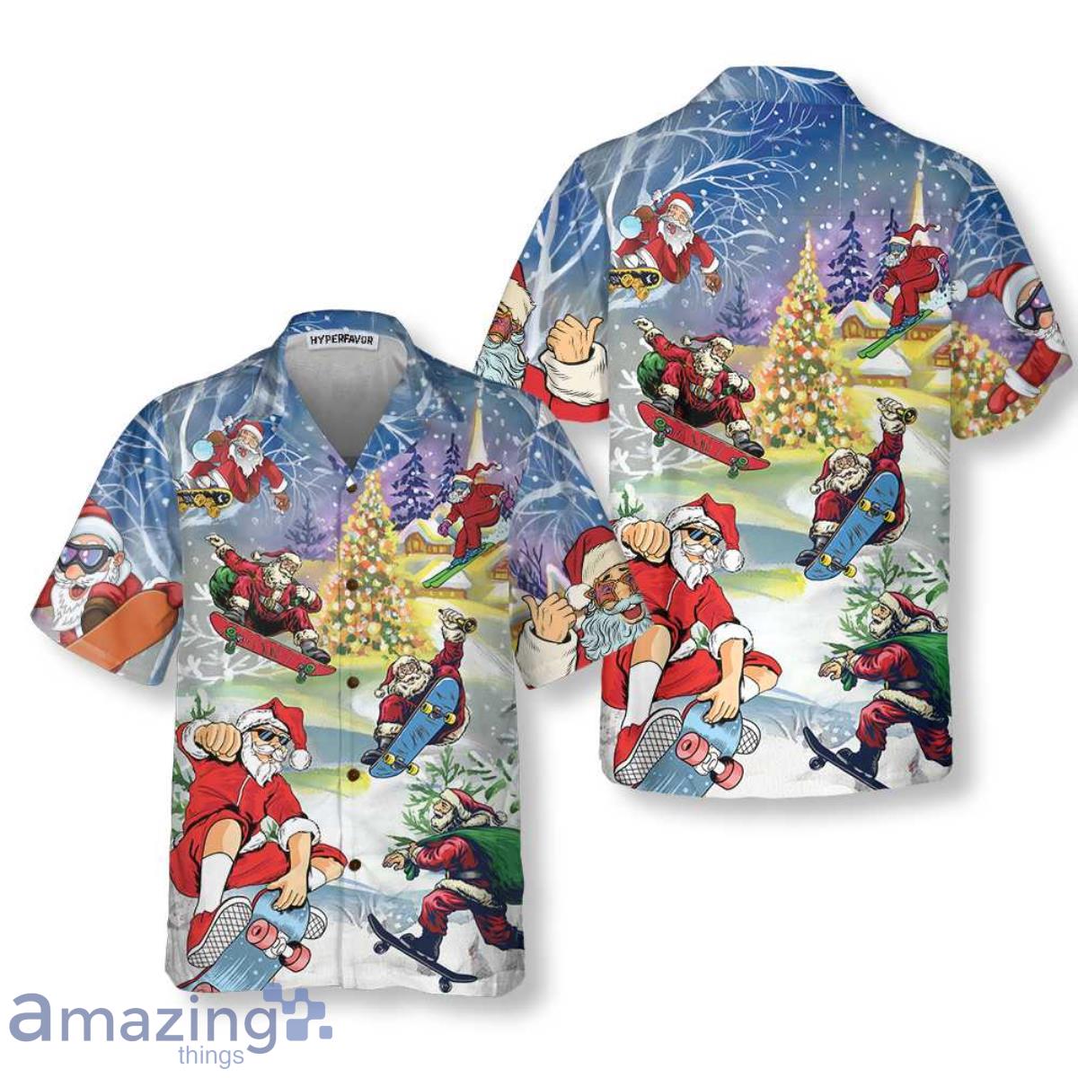 Christmas Come On Skateboard With Funny Santa Hawaiian Shirt Gift For Men And Women Product Photo 1
