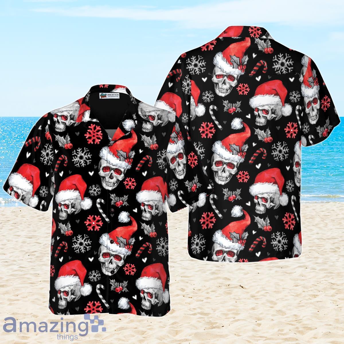 Christmas Skulls With Candy Canes Christmas Hawaiian Shirt Best Gift For Men And Women Product Photo 1