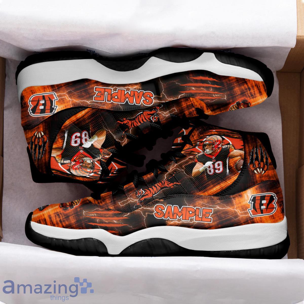 Cincinnati Bengals Drew Sample Air Jordan 11 Shoes For Men Women Product Photo 2