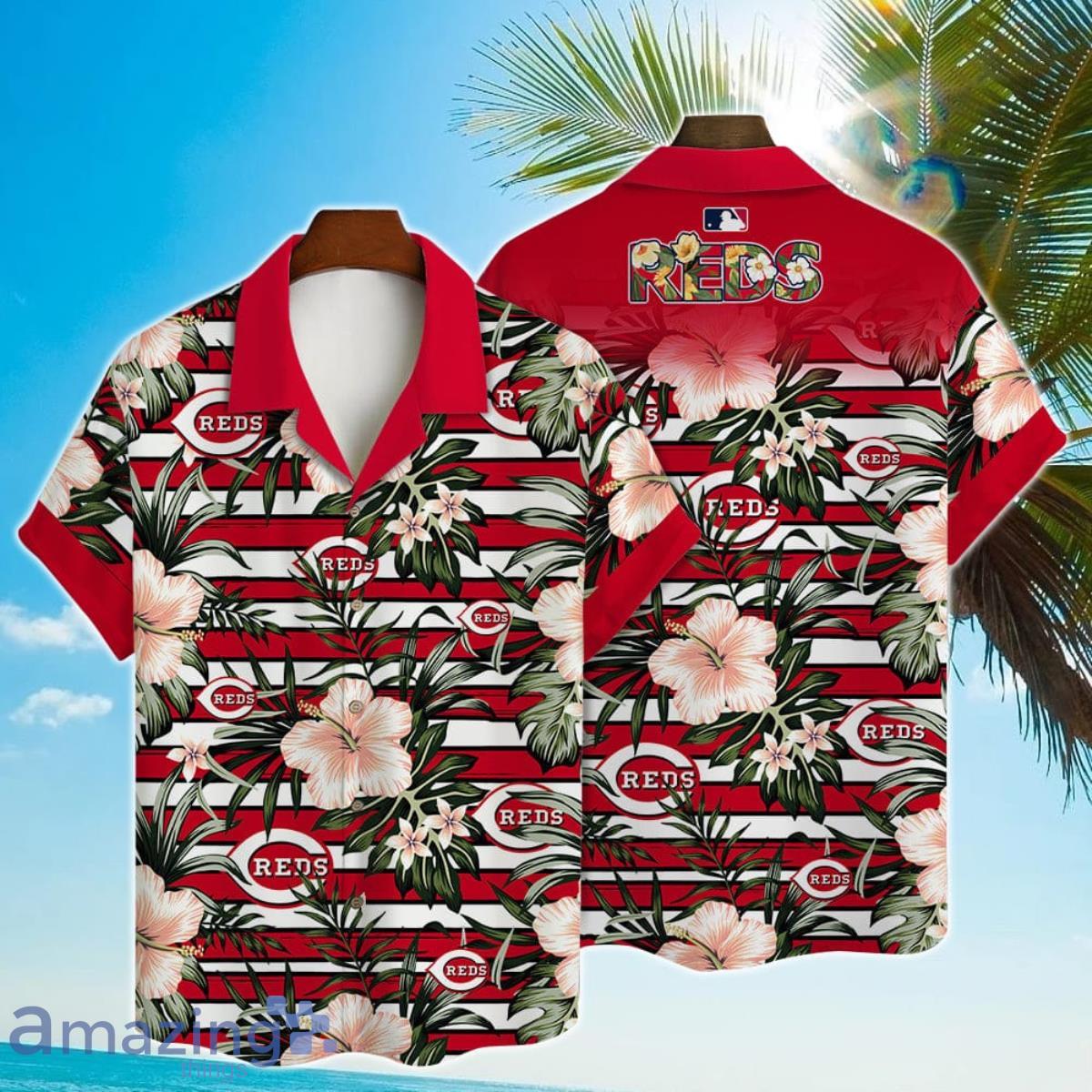 Personalized Cincinnati Reds Baseball All Over Print 3D Hawaiian Shirt -  White - T-shirts Low Price