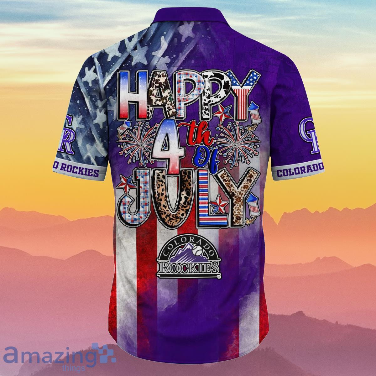 Colorado Rockies MLB Hawaiian Shirt 4th Of July Independence Day Best Gift For Men And Women Fans image Colorado Rockies MLB Hawaiian Shirt 4th Of July Independence Day Best Gift For Men And Women Fans Product Photo 3