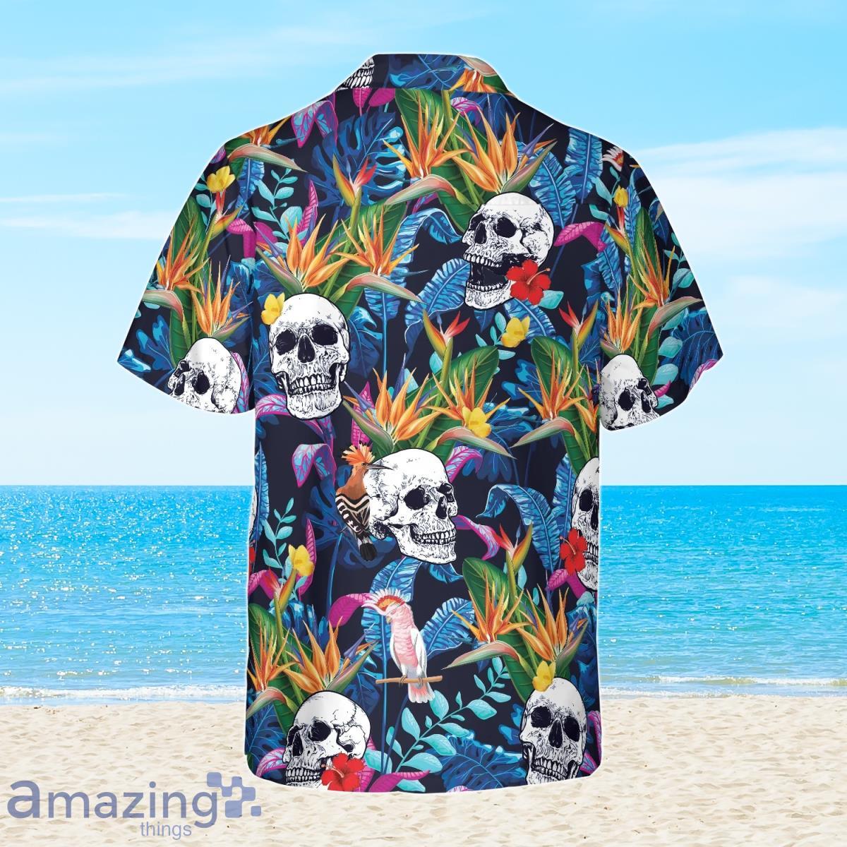Colorful Tropical Forest And Skull Hawaiian Shirt For Men And Women Product Photo 1