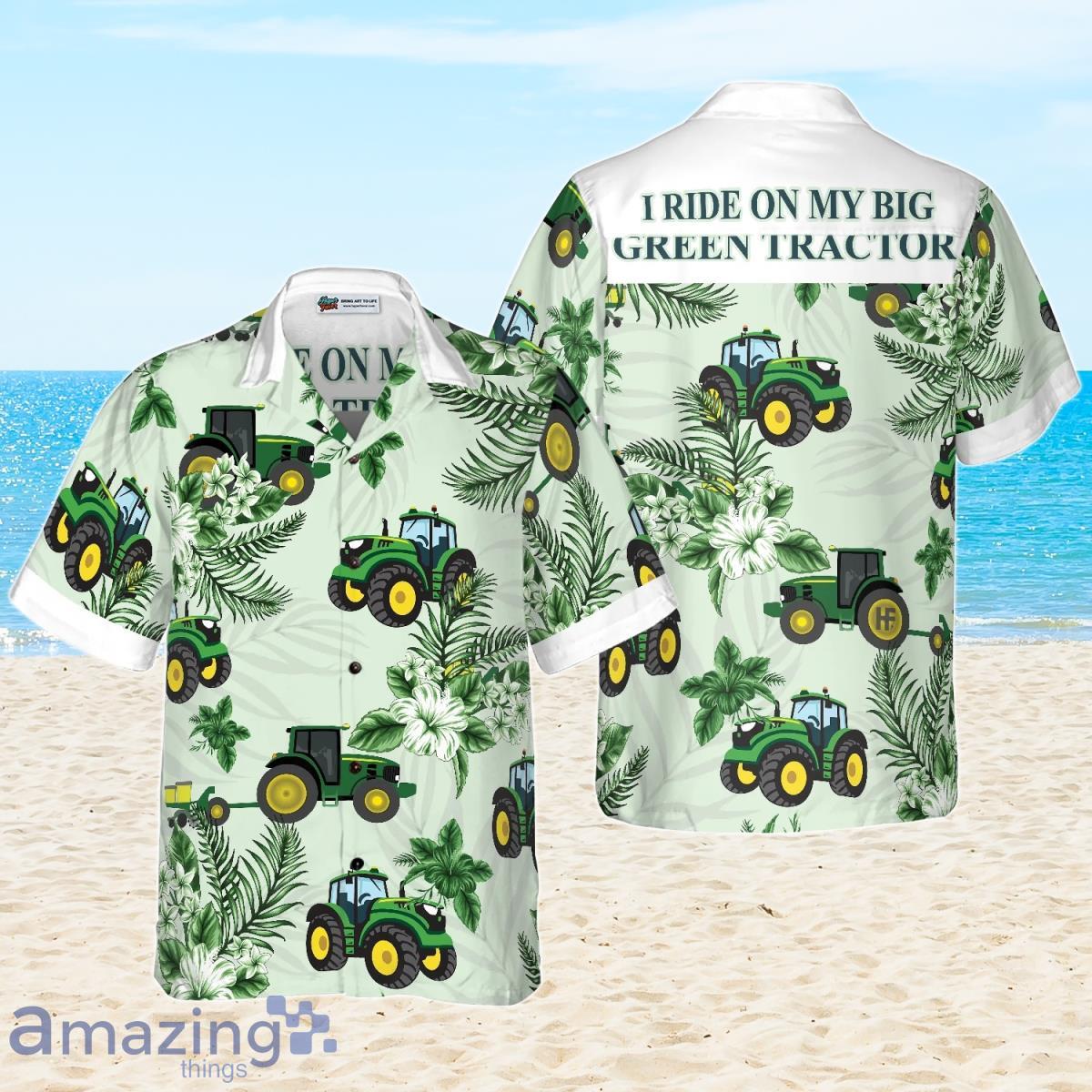 Cool Green Tractor Hawaiian Shirt For Men And Women Product Photo 1
