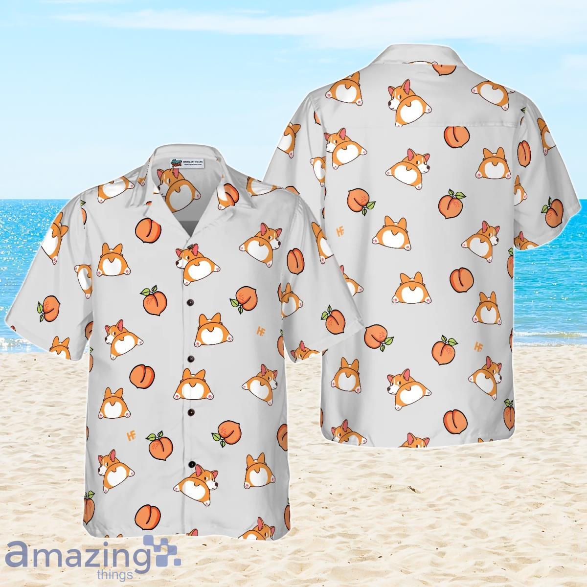 Corgi Butt And Peaches Seamless Hawaiian Shirt For Men And Women Product Photo 1