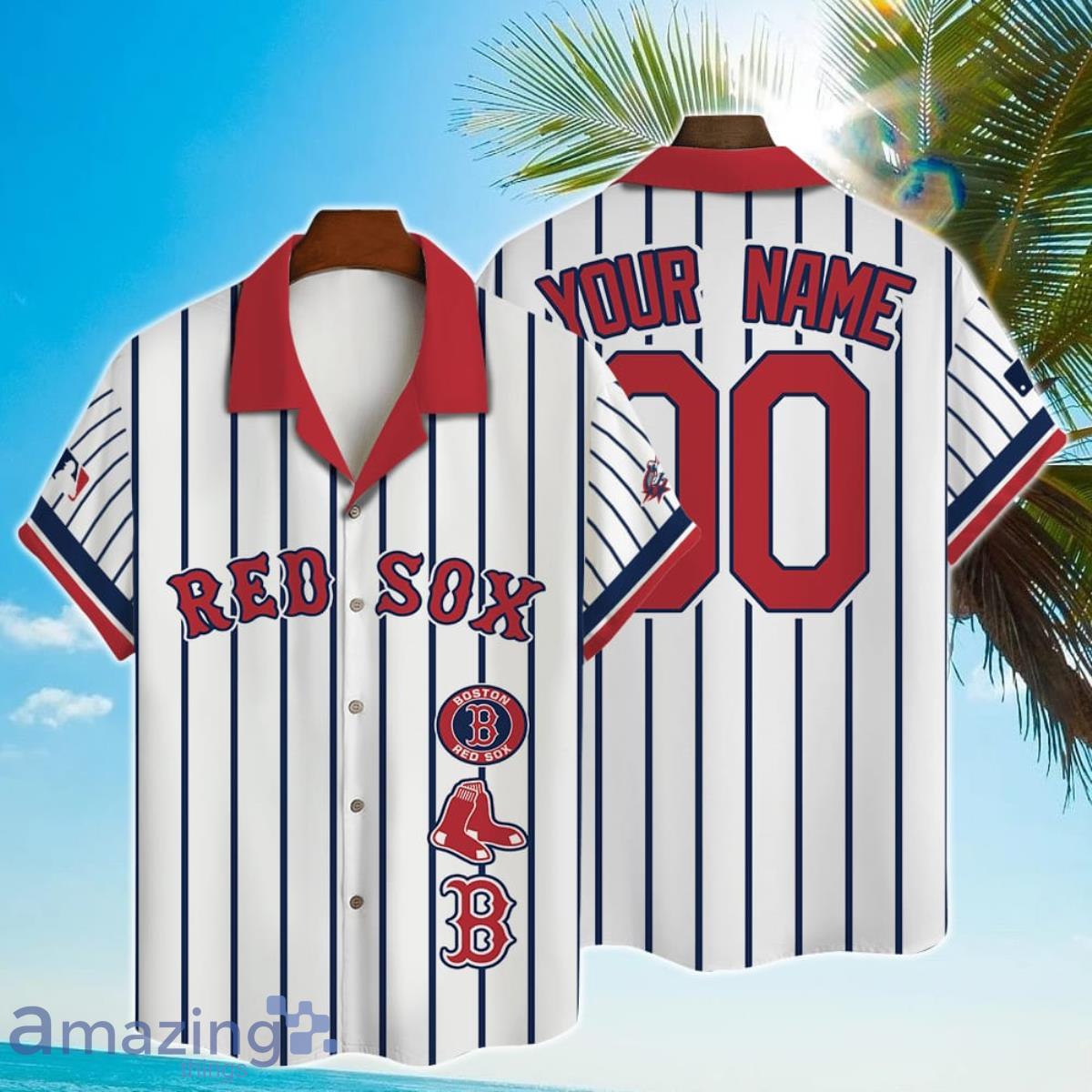 Personalized Boston Red Sox Baseball All Over Print 3D Hawaiian Shirt - Red  - T-shirts Low Price