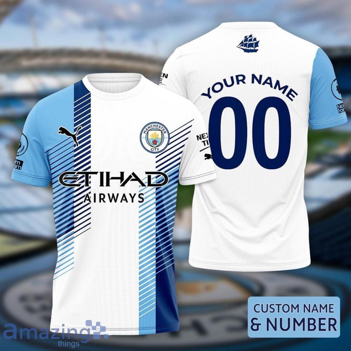 Custom Name And Number Manchester City Champions League 2023 Print 3D Shirt Product Photo 1
