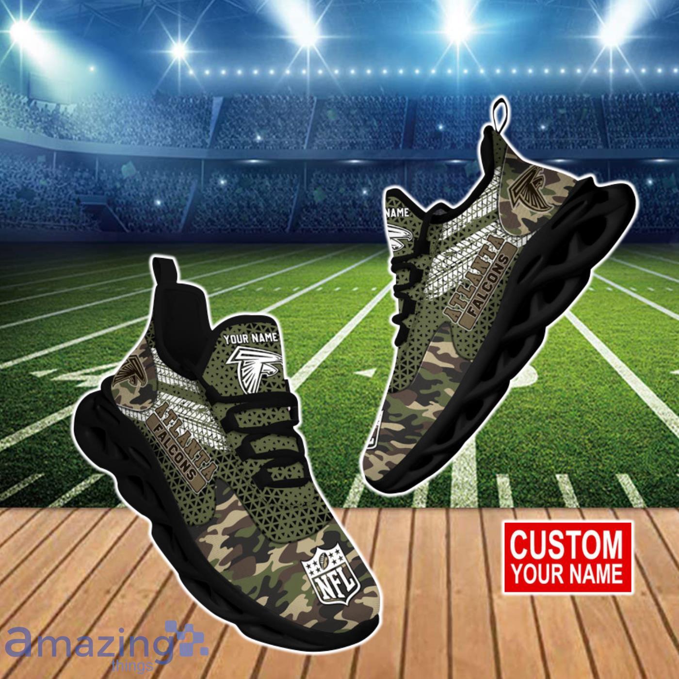 Custom Name Atlanta Falcons NFL Max Soul Shoes Product Photo 1