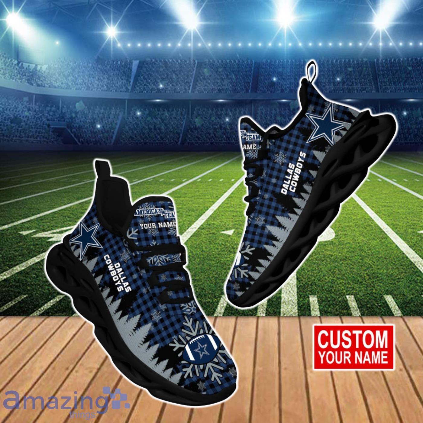 Dallas Cowboys Custom Name Max Soul Sneaker Shoes For NFL Football Fan