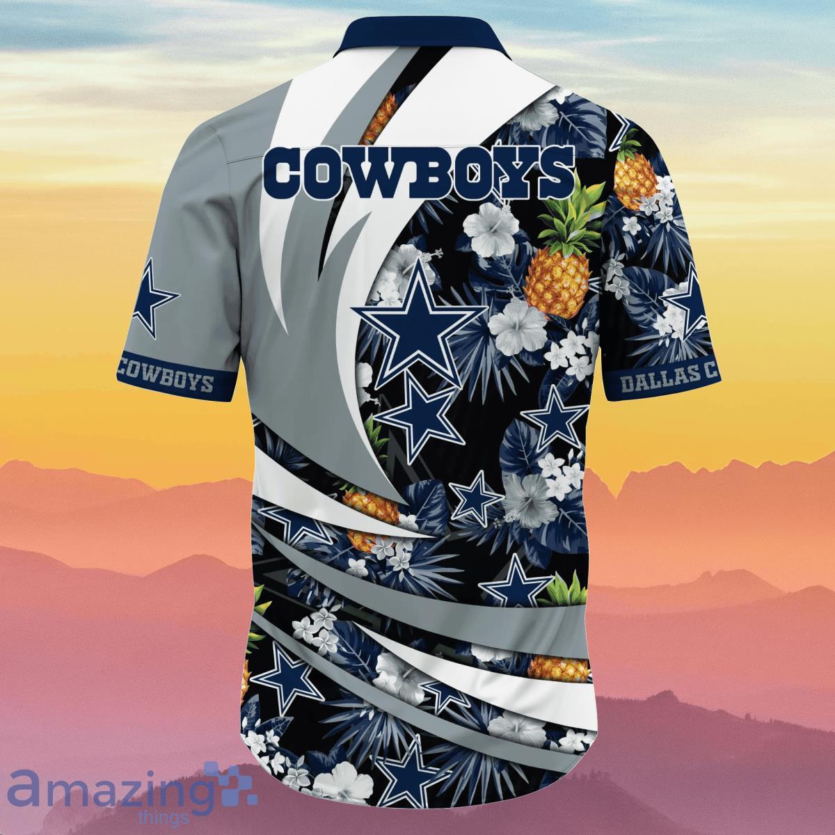 Dallas Cowboys NFL Flower 3D Hawaiian Shirt And Short For Fans