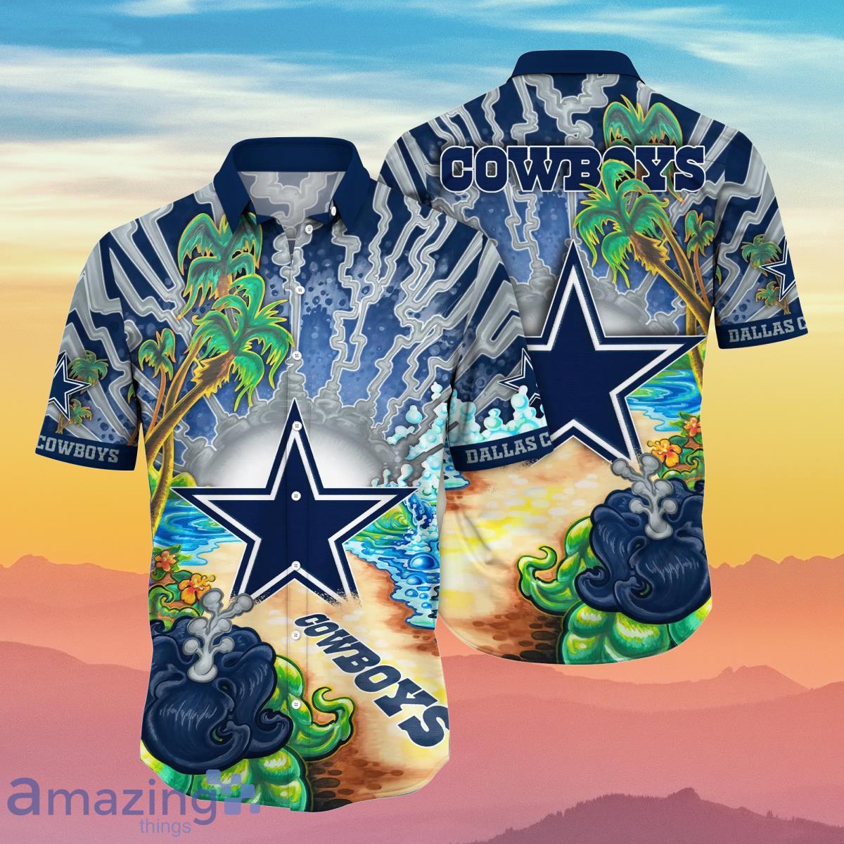 Dallas Cowboys NFL Flower 3D Hawaiian Shirt And Short For Fans