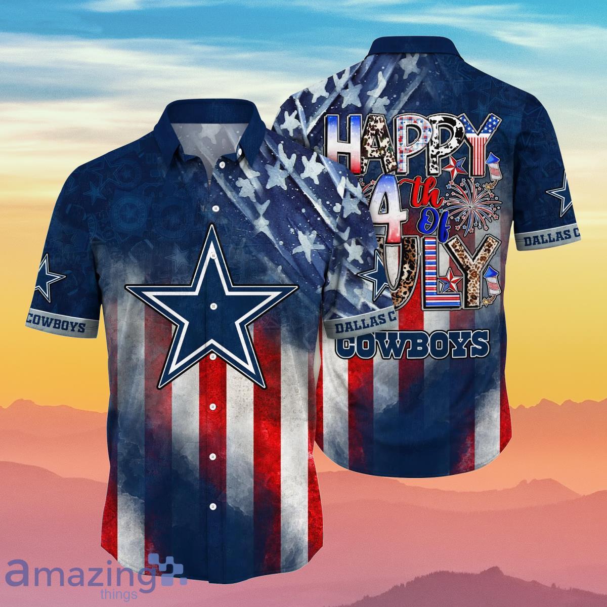 Nfl Dallas Cowboys Hawaiian Shirt American Flag Independence Day 4th Of July