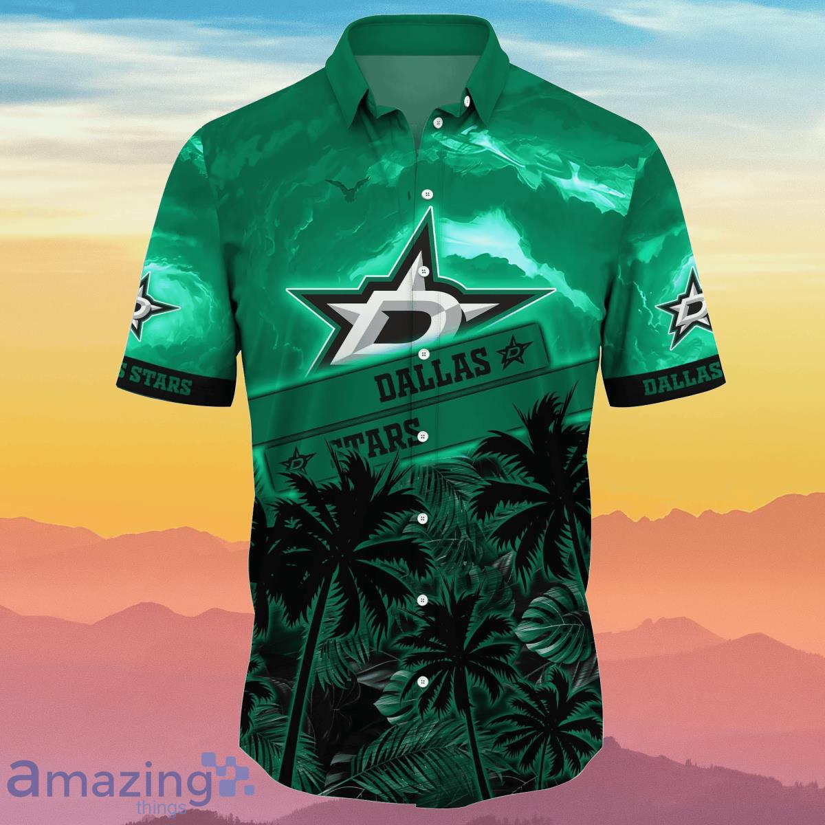 Dallas Stars NHL Flower Hawaiian Shirt Ideal Gift For Real Fans image Dallas Stars NHL Flower Hawaiian Shirt Ideal Gift For Real Fans Product Photo 2