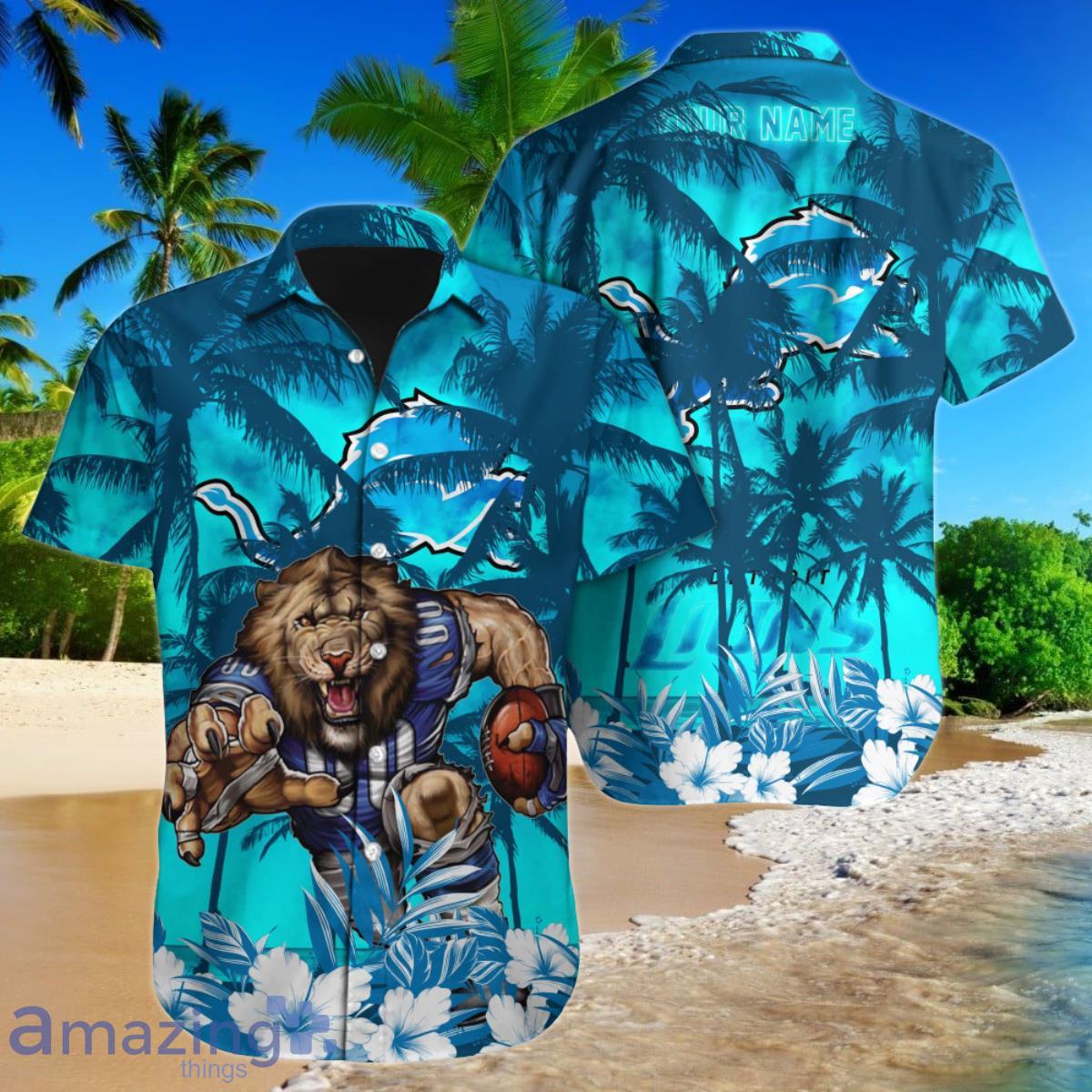 Detroit Lions NFL Football Custom Name Hawaiian Shirt Special Gift For Real Fans Product Photo 1