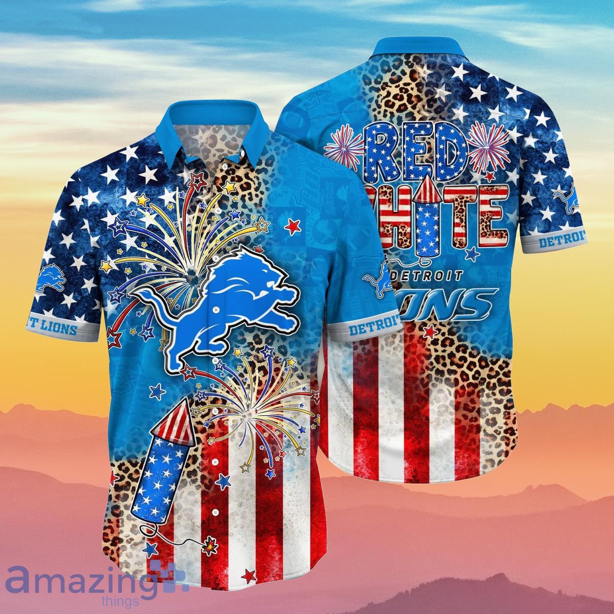 Detroit Lions NFL Hawaiian Shirt 4th Of July Independence Day