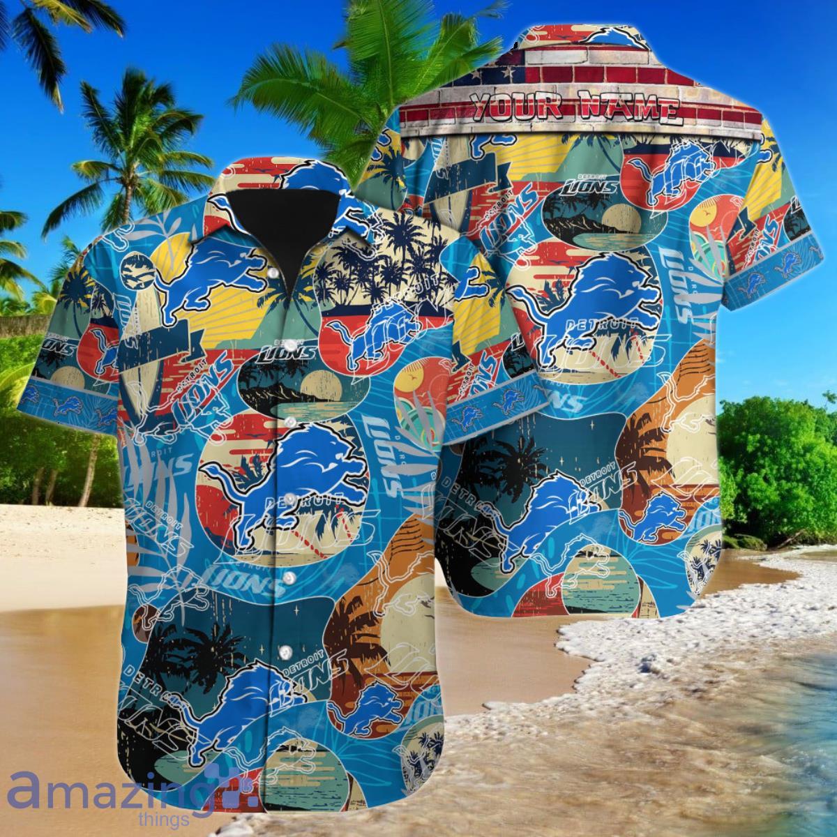 Detroit Lions NFL NFL Football Custom Name Hawaiian Shirt Style Gift For Men And Women Fans Product Photo 1
