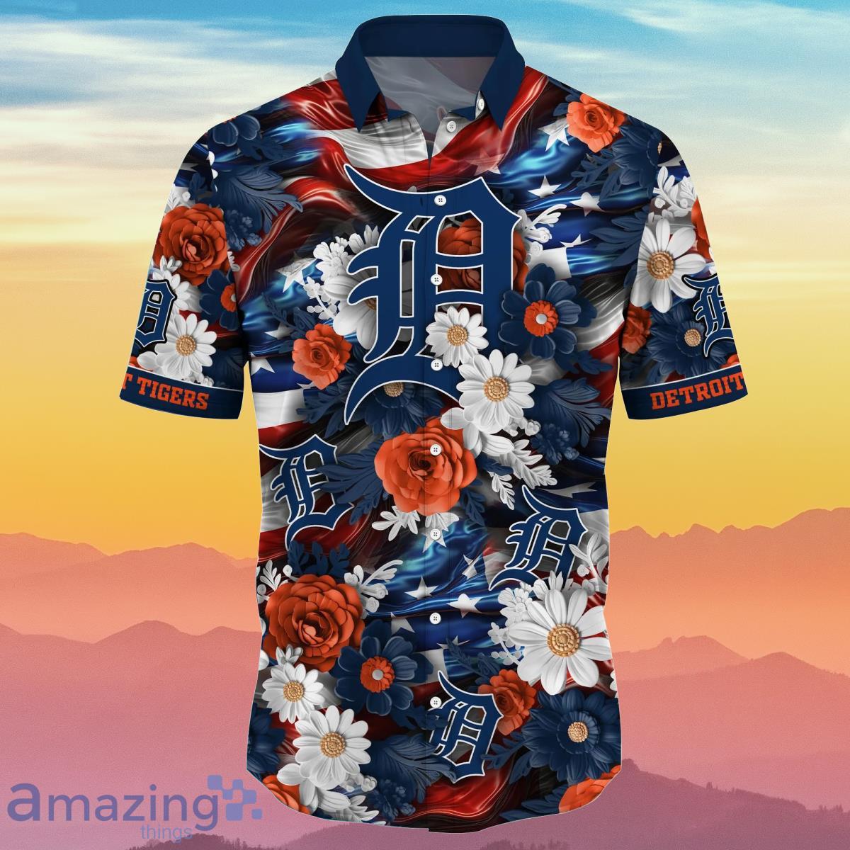 Detroit Tigers MLB Black Hawaiian Shirt, Gift for Dad, Fathers Day Shirt,  MLB Hawaiian Shirt