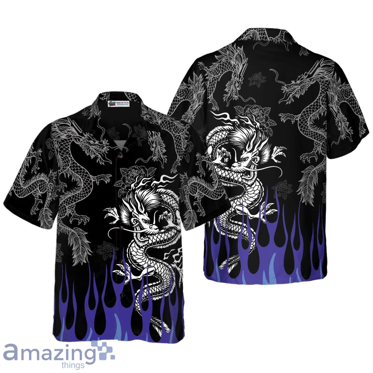 Dragon With Blue Flame Hawaiian Shirt Best Gift For Men And Women Product Photo 1