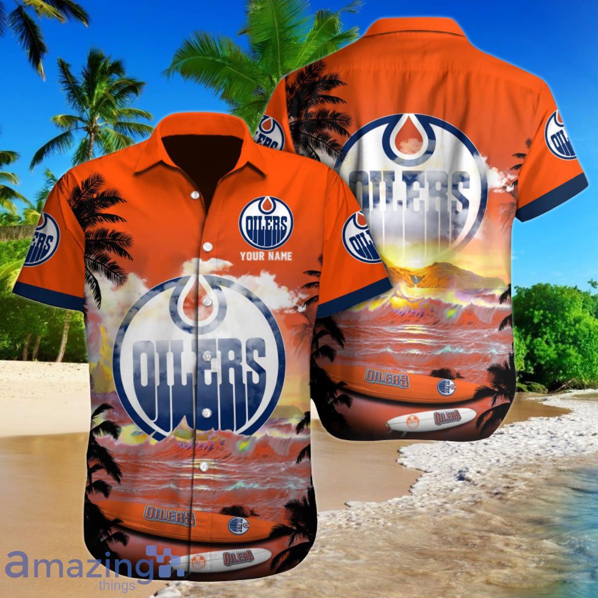 Edmonton Oilers NHL Custom Name Hawaiian Shirt For Men Women Best Gift For Fans Product Photo 1