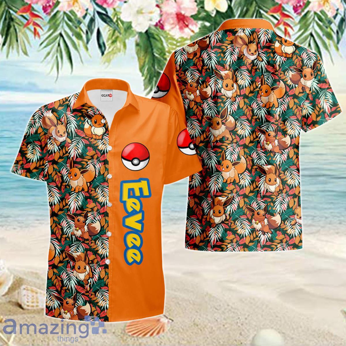 Eevee Hawaiian Shirt Anime Merch Clothes Ideal Gift For Men Women Fans Product Photo 1