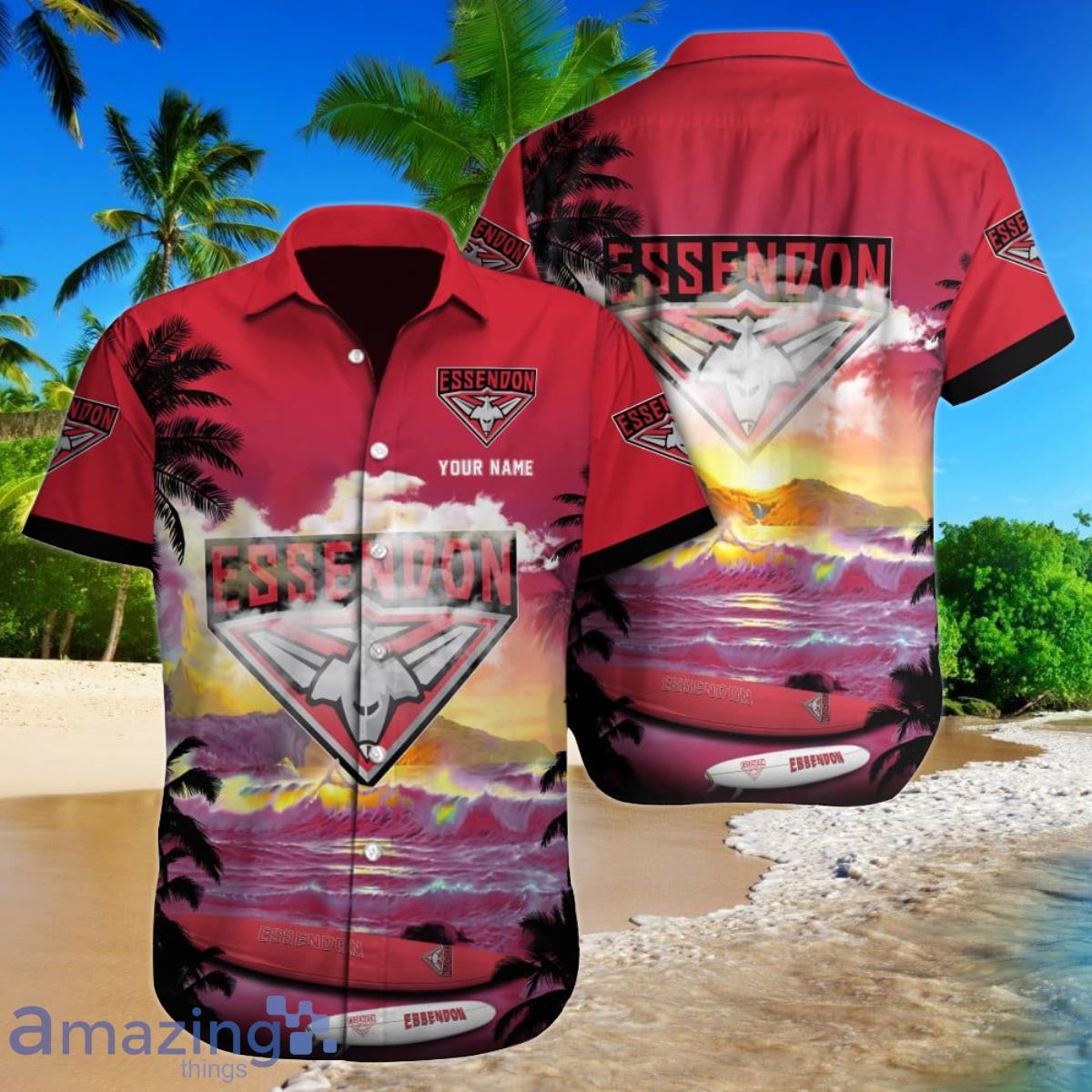 Essendon AFL Custom Name Hawaii Shirt For Men Women Gift For Fans Product Photo 1
