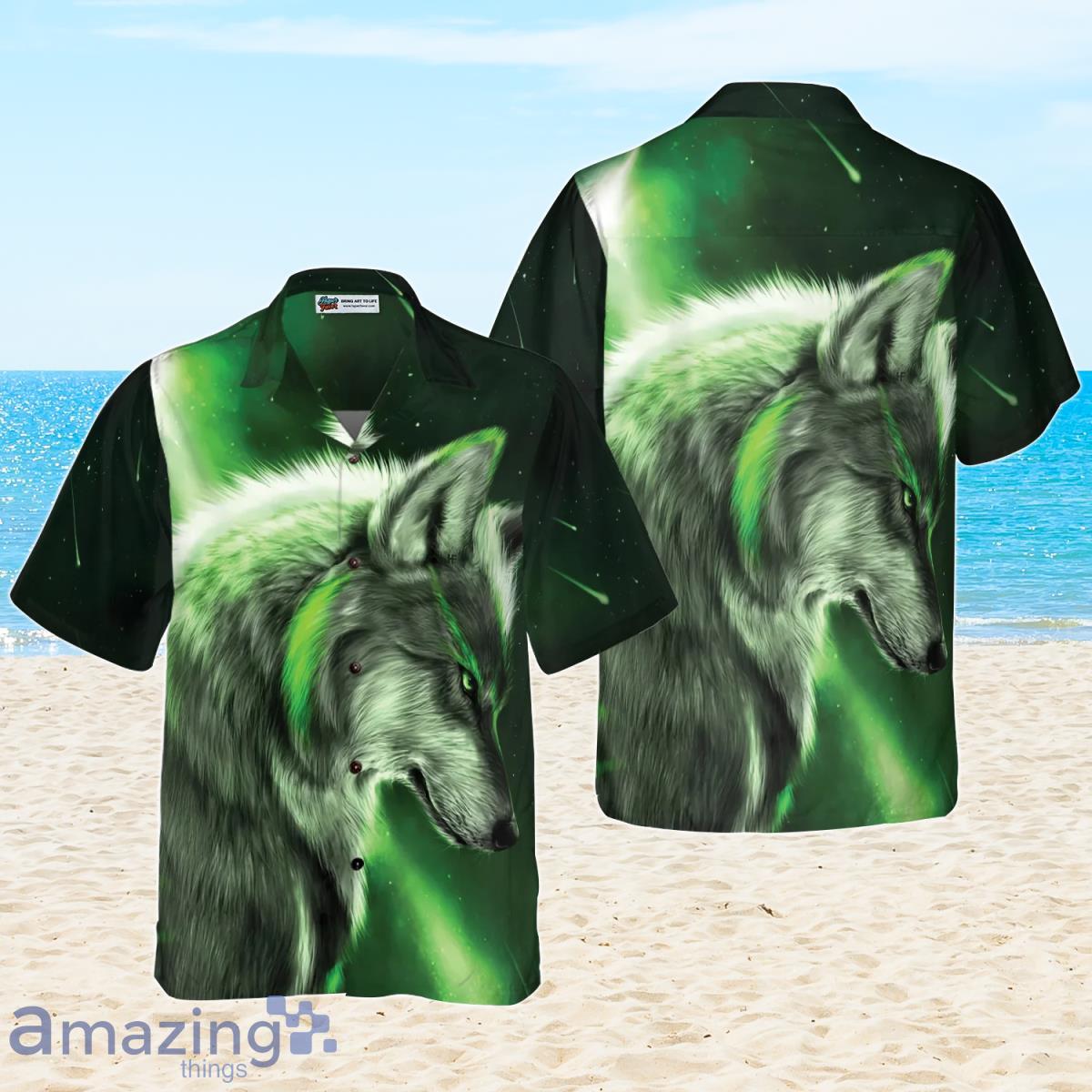 Fantasy Green Wolf Hawaiian Shirt Best Style For Men And Women Product Photo 1