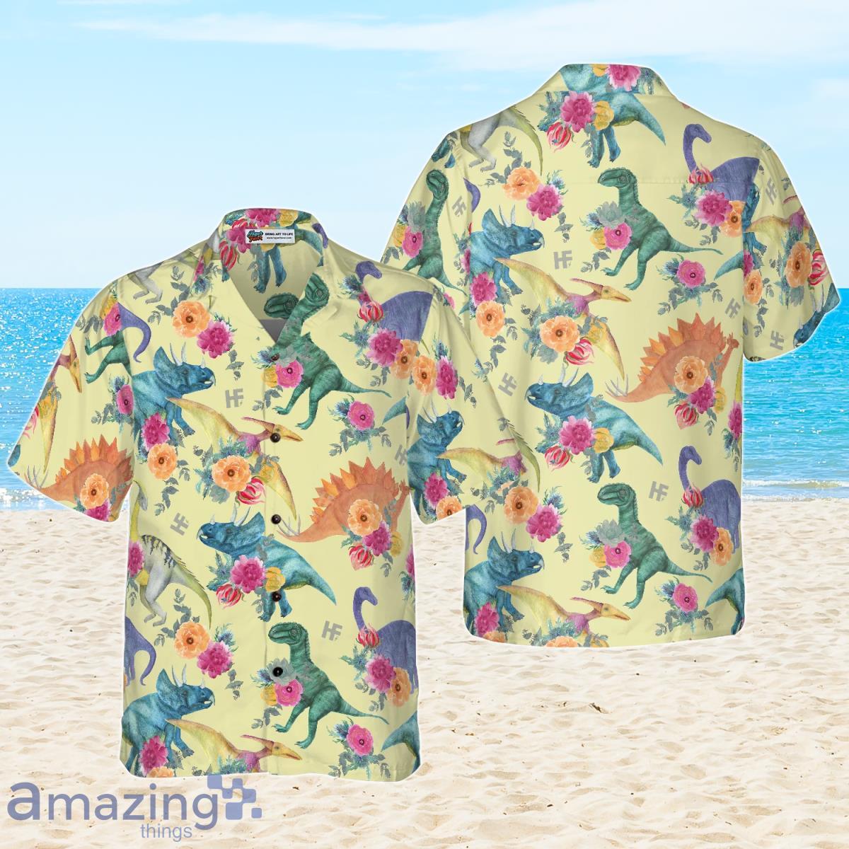 Floral Dinosaurs Hawaiian Shirt Fashionble Gift For Men And Women Product Photo 1 Floral Dinosaurs Hawaiian Shirt Fashionble Gift For Men And Women Product Photo 1