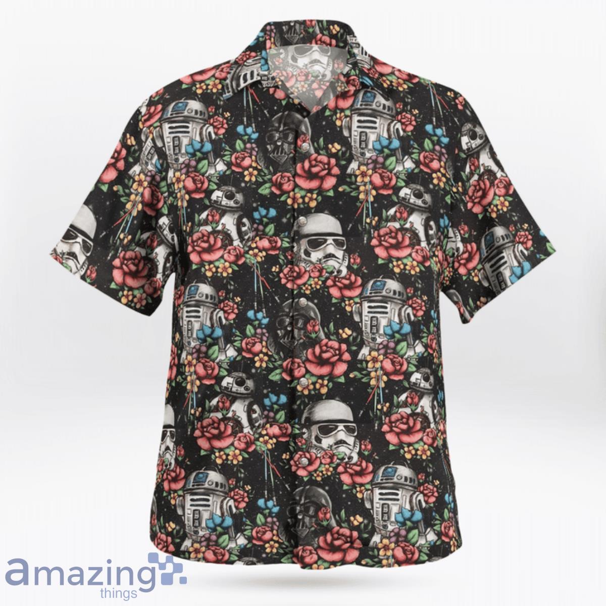 Floral R2D2 Trooper Vader Helmet Hawaiian Shirt Product Photo 1 Floral R2D2 Trooper Vader Helmet Hawaiian Shirt Product Photo 1