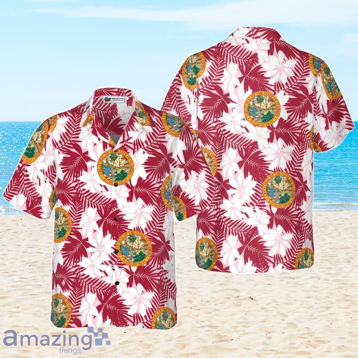 Florida Flag Seamless Pattern USA Hawaiian Shirt Best Style For Men And Women Product Photo 1