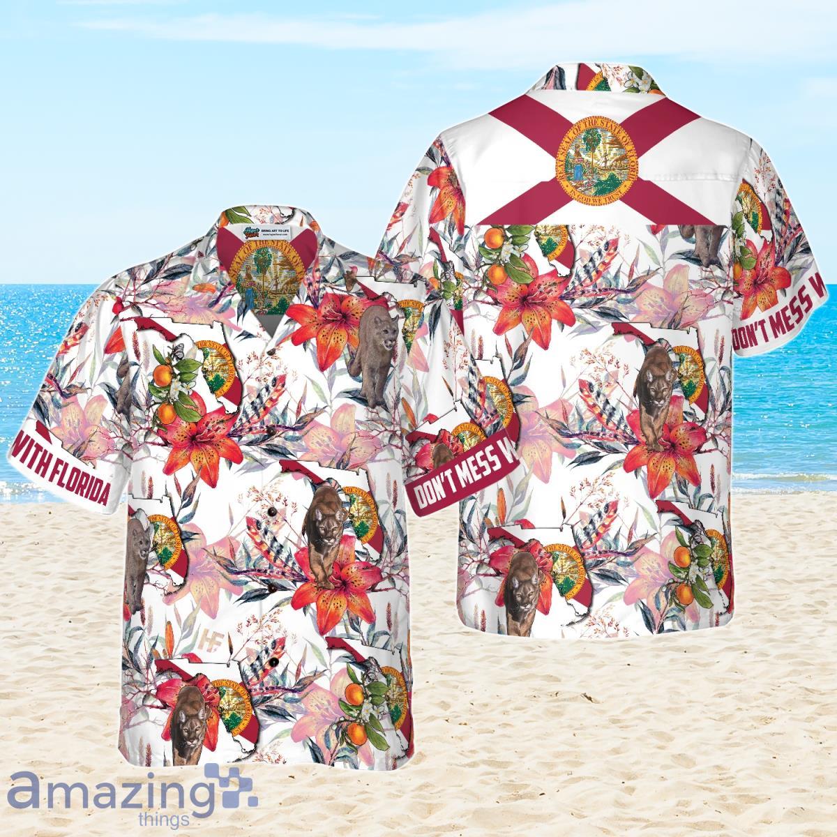 Florida Panther And Orange Blossom Hawaiian Shirt Unique Style For Men And Women Product Photo 1