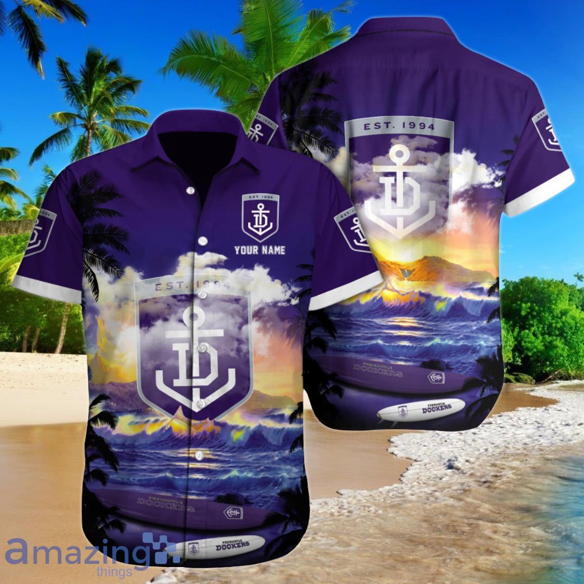 Fremantle Dockers AFL Custom Name Hawaiian Shirt For Men Women Gift For Fans Product Photo 1
