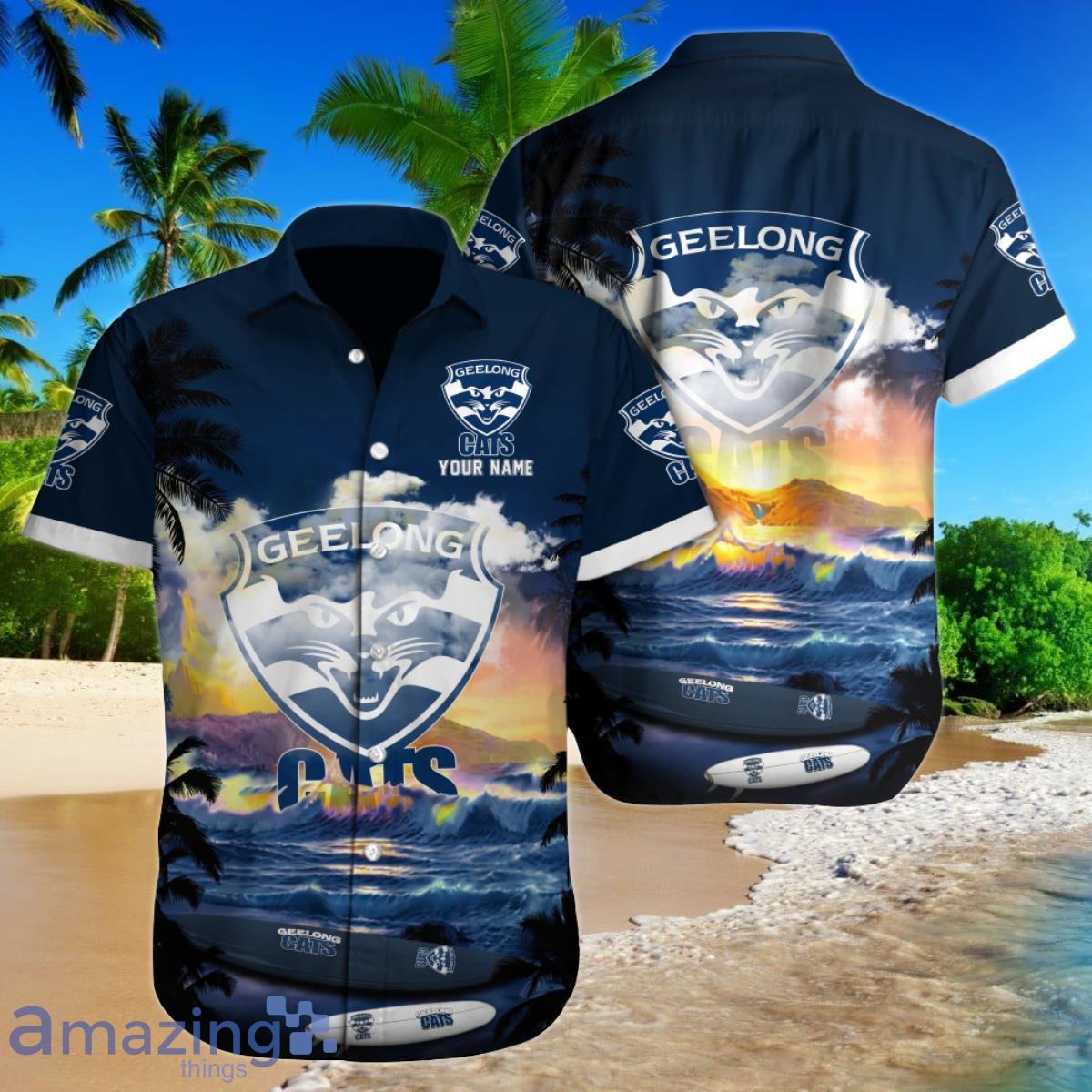 Geelong Cats AFL Custom Name Hawaiian Shirt For Men Women Gift For Fans Product Photo 1