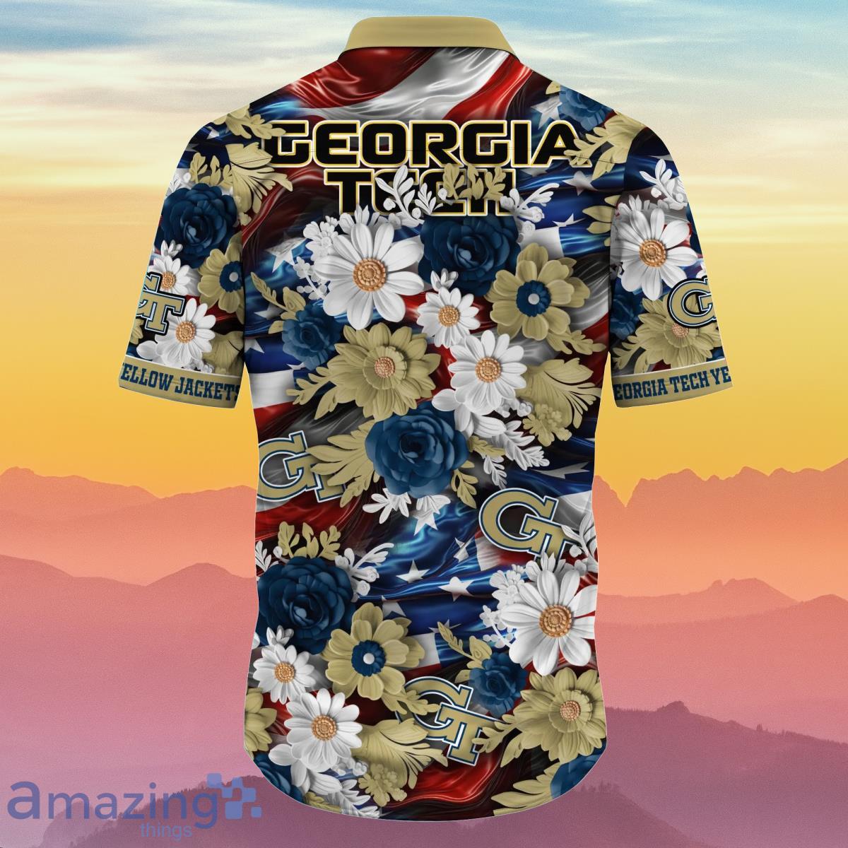 Georgia Tech Yellow Jackets NCAA3 Hawaiian Shirt 4th Of July Independence Day Special Gift For Men And Women Fans image Georgia Tech Yellow Jackets NCAA3 Hawaiian Shirt 4th Of July Independence Day Special Gift For Men And Women Fans Product Photo 3