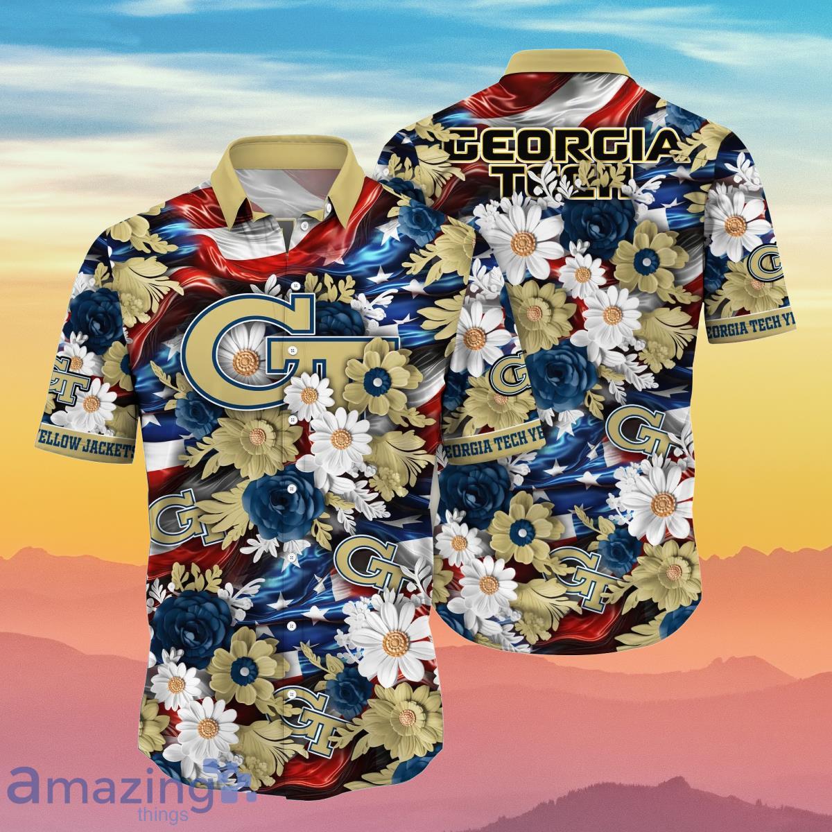 Georgia Tech Yellow Jackets NCAA3 Hawaiian Shirt 4th Of July Independence Day Special Gift For Men And Women Fans Product Photo 1 Georgia Tech Yellow Jackets NCAA3 Hawaiian Shirt 4th Of July Independence Day Special Gift For Men And Women Fans Product Photo 1