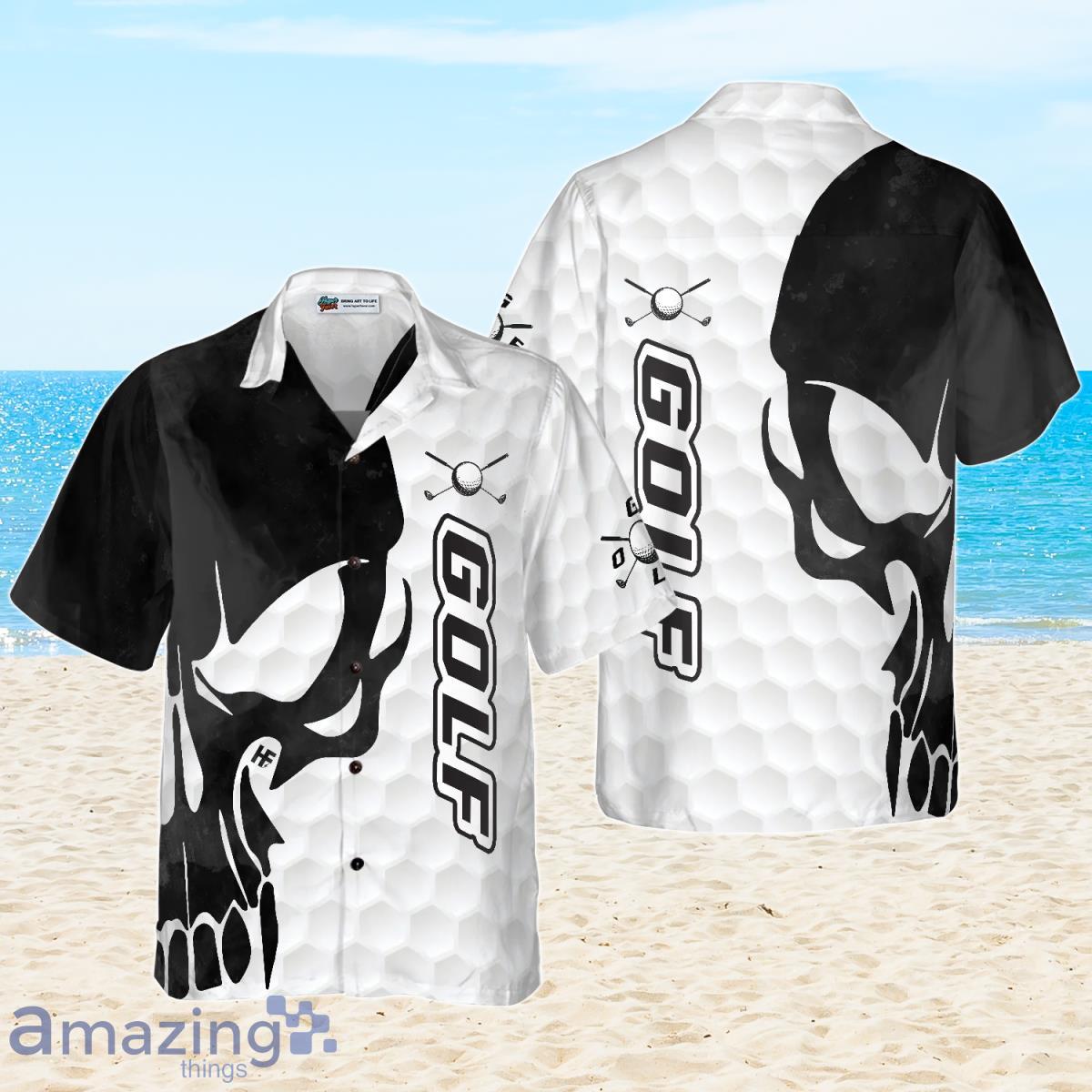 Golf Texture And Black Skull Hawaiian Shirt Impressive Gift For Men And Women Product Photo 1