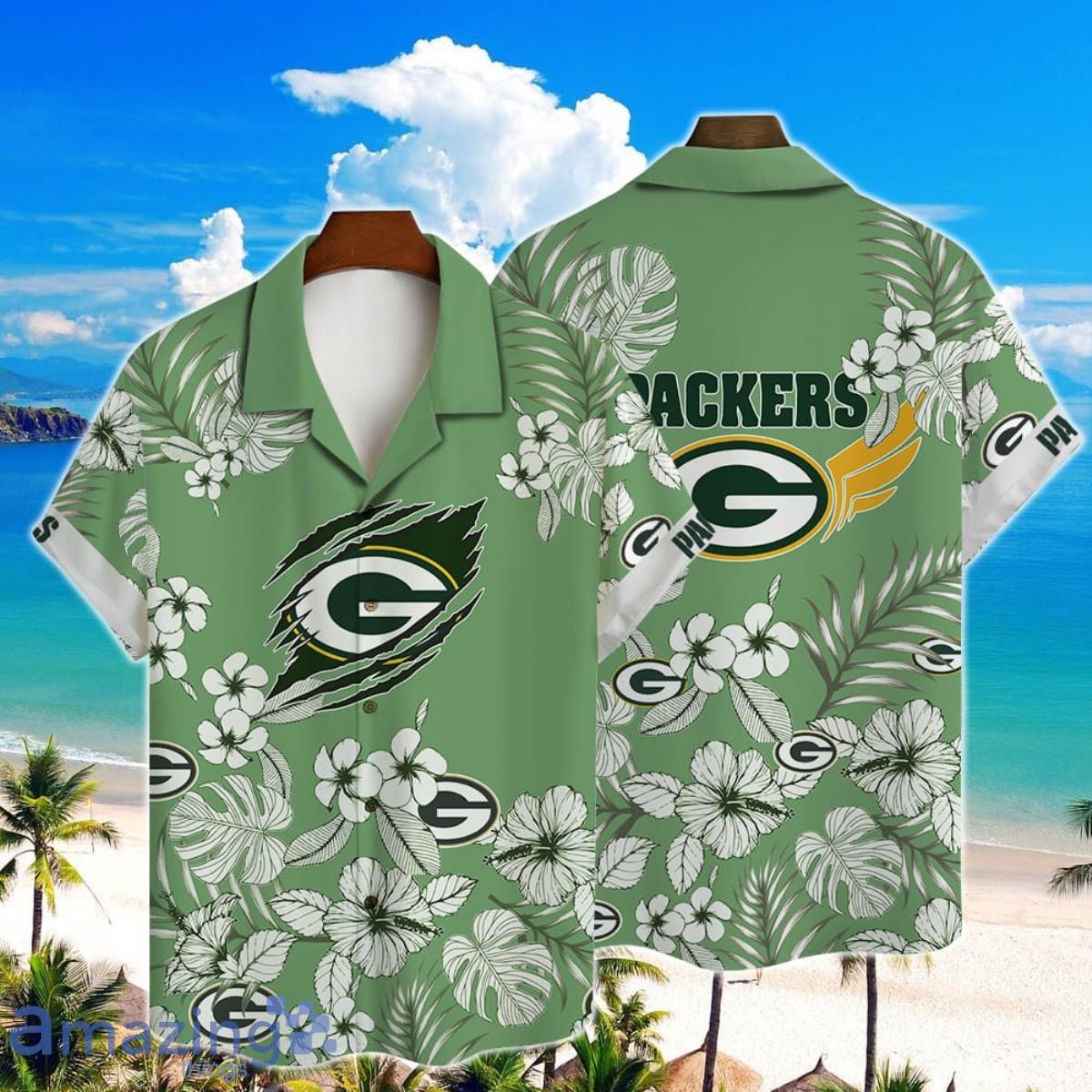 Tropical Flower Green Bay Packers Hawaiian Shirt For Men And Women