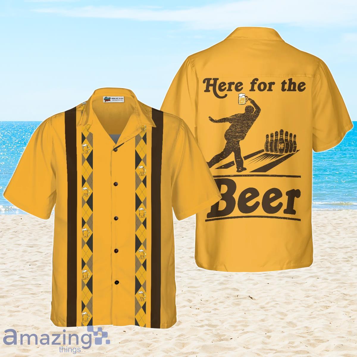 Here For The Beer Drinking And Bowling Hawaiian Shirt Special Gift For Men And Women Product Photo 1
